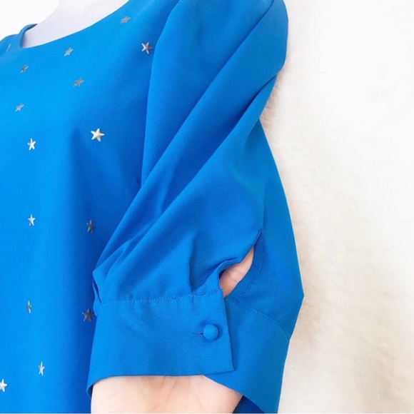 ⭐️ Petticoat Alley Macy’s Blouse Star Puff Sleeve ⭐️ - Picture 2 of 6